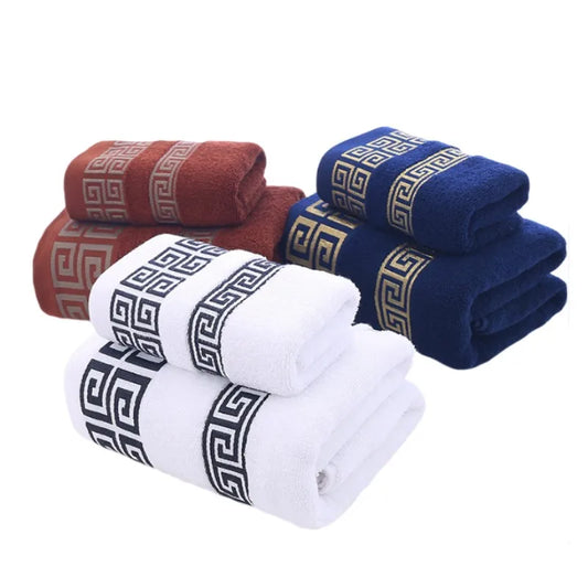 2PCS Cotton Towels Set 1pcs Big Bath Towel