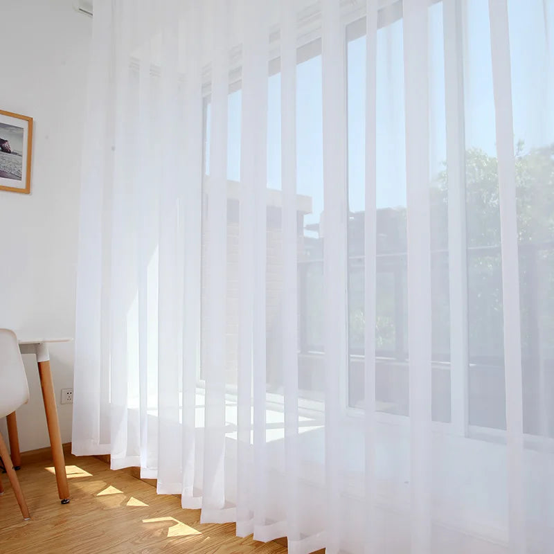 Europe Solid White Curtain Window Sheer