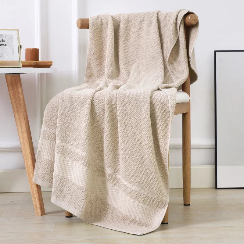 Cotton bath towel, bath wrap, household couple, soft and absorbent adult beach towel, not easy to shed wool, gauze bath towel