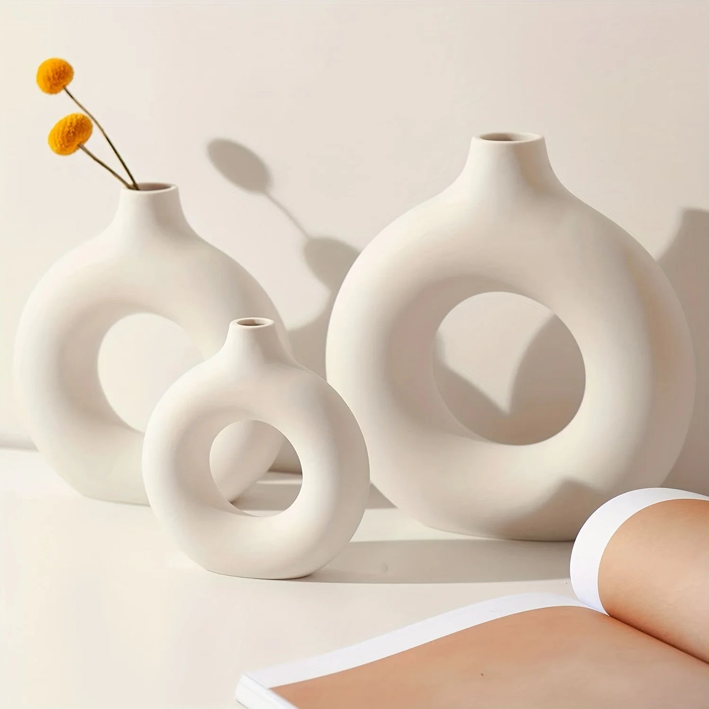 White Ceramic Vase Flower Pot