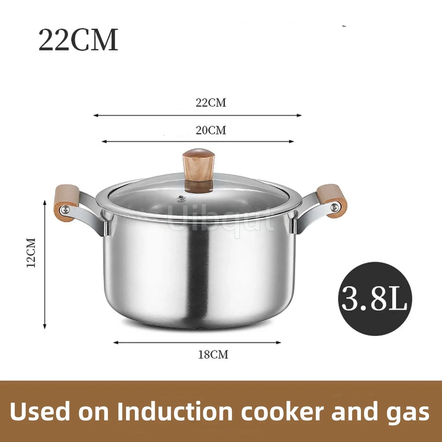 Stainless Steel pot Double Bottom Soup Pot Nonmagnetic Cooking Multi purpose Cookware Non stick Pan Gas cooker used pot hot pot