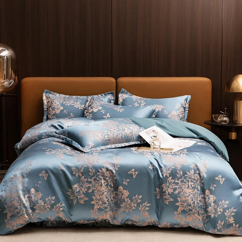 Bedding Set Luxury European Queen American Satin Double Duvet Cover Set