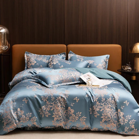 Bedding Set Luxury European Queen American Satin Double Duvet Cover Set