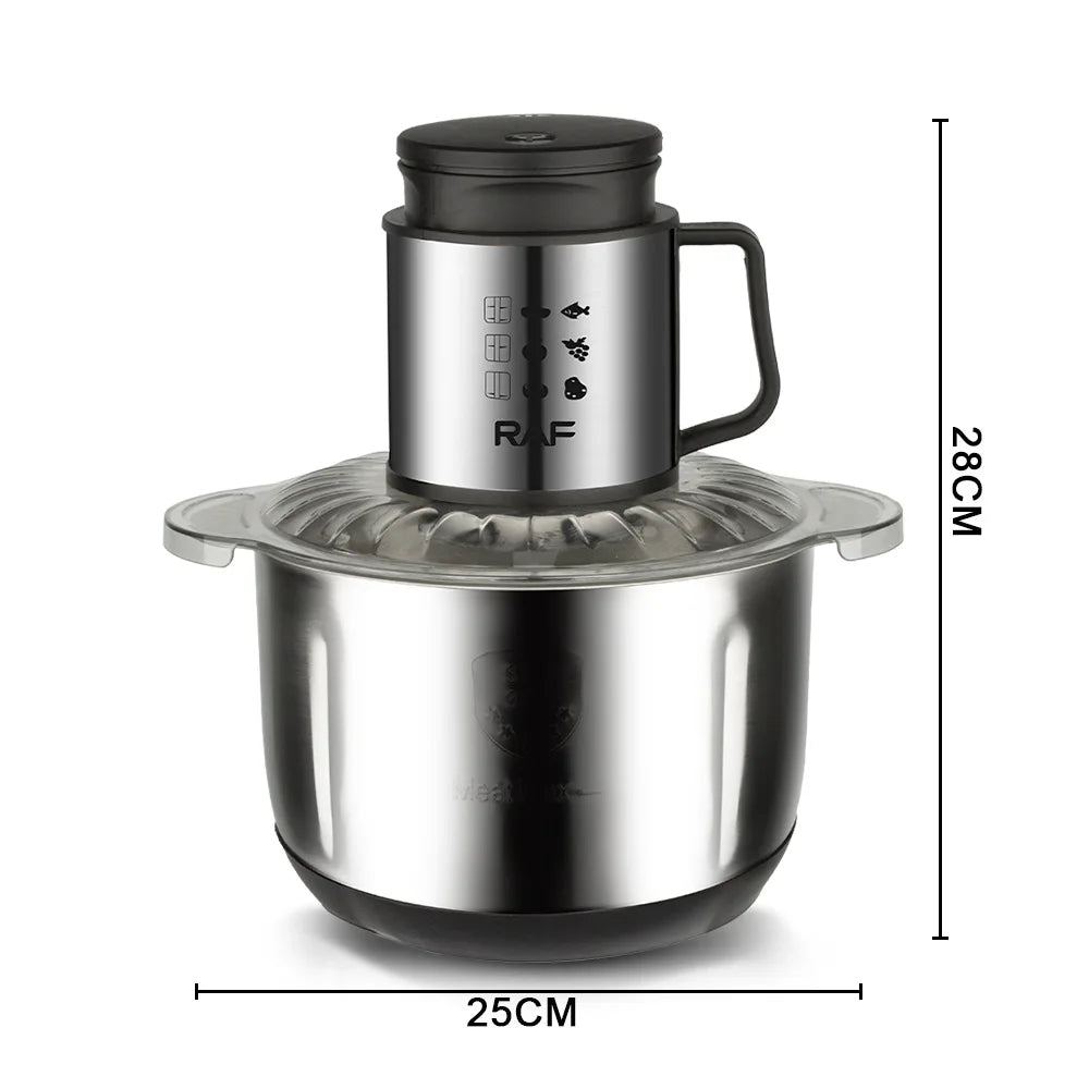 Electric Meat Grinder 1000W Multifunctional Food Processor, Stainless Steel Suitable for Baby Food, Fruits, Nuts, Vegetables