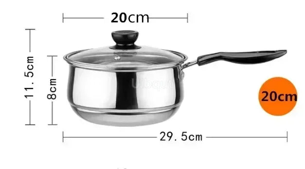 Stainless Steel pot Double Bottom Soup Pot Nonmagnetic Cooking Multi purpose Cookware Non stick Pan Gas cooker used pot hot pot
