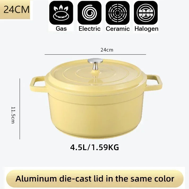 Ceramic Enamel Stock Pot With Lid Non-stick Saucepan Casserole Nonstick Toxin Free Gather Energy Heat Preservation Gas Induction