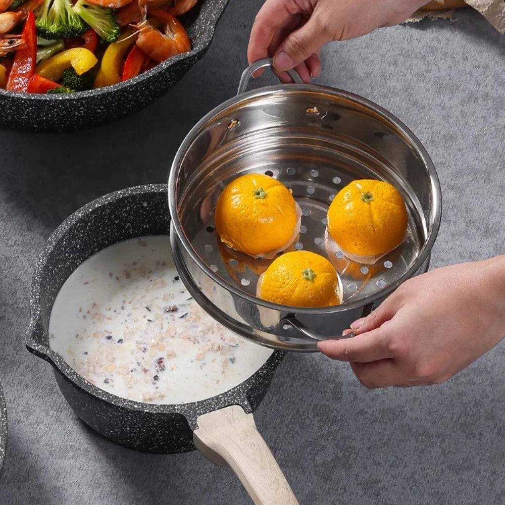 11PCS Cookware Sets Pot Set Medical Stone Non-Stick Pan Household Kitchen Set Frying Pan Induction Cooker Gas Stove Universal CE