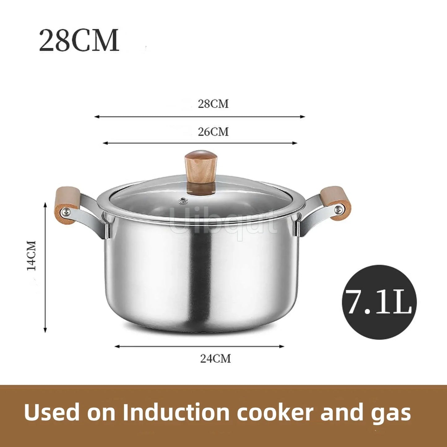 Stainless Steel pot Double Bottom Soup Pot Nonmagnetic Cooking Multi purpose Cookware Non stick Pan Gas cooker used pot hot pot