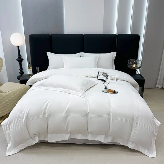 White  Color Duvet Cover Set Soft Breathable