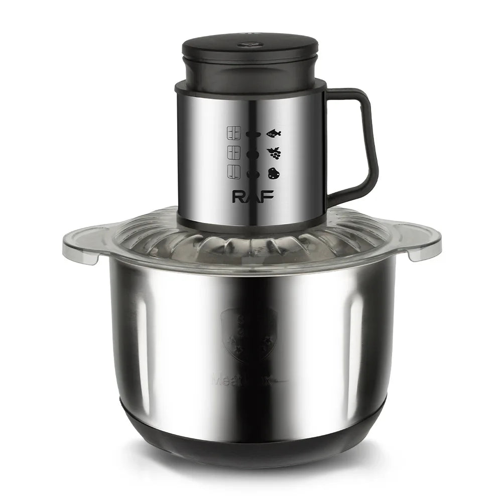Electric Meat Grinder 1000W Multifunctional Food Processor, Stainless Steel Suitable for Baby Food, Fruits, Nuts, Vegetables