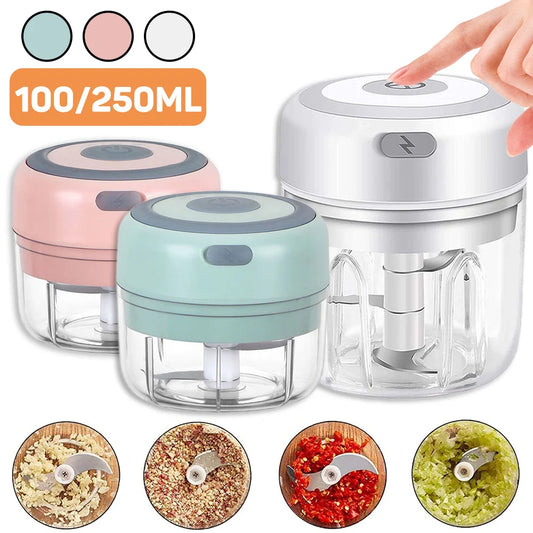 Electric Kitchen Food Chopper Mini Garlic Masher