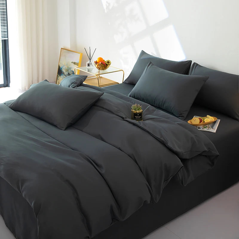 Bedding Solid Color Bed Sheet Set Brushed
