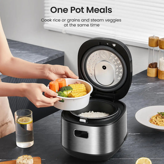 Cooker with 9 Functions, 2L, 4 Cups, for Advanced Heating Technology, 30 Min Quick Rice