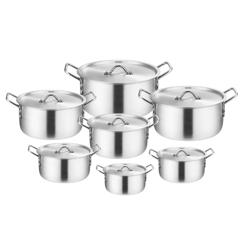 Old Style Home Aluminum Pot Environmentally Friendly Large Capacity Soup Pot Uncoated Gas Stove Gift Set Pot