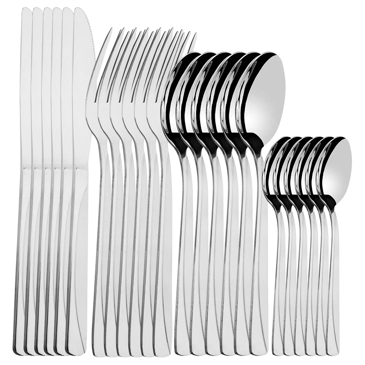 24Pcs Western Stainless Tableware Set
