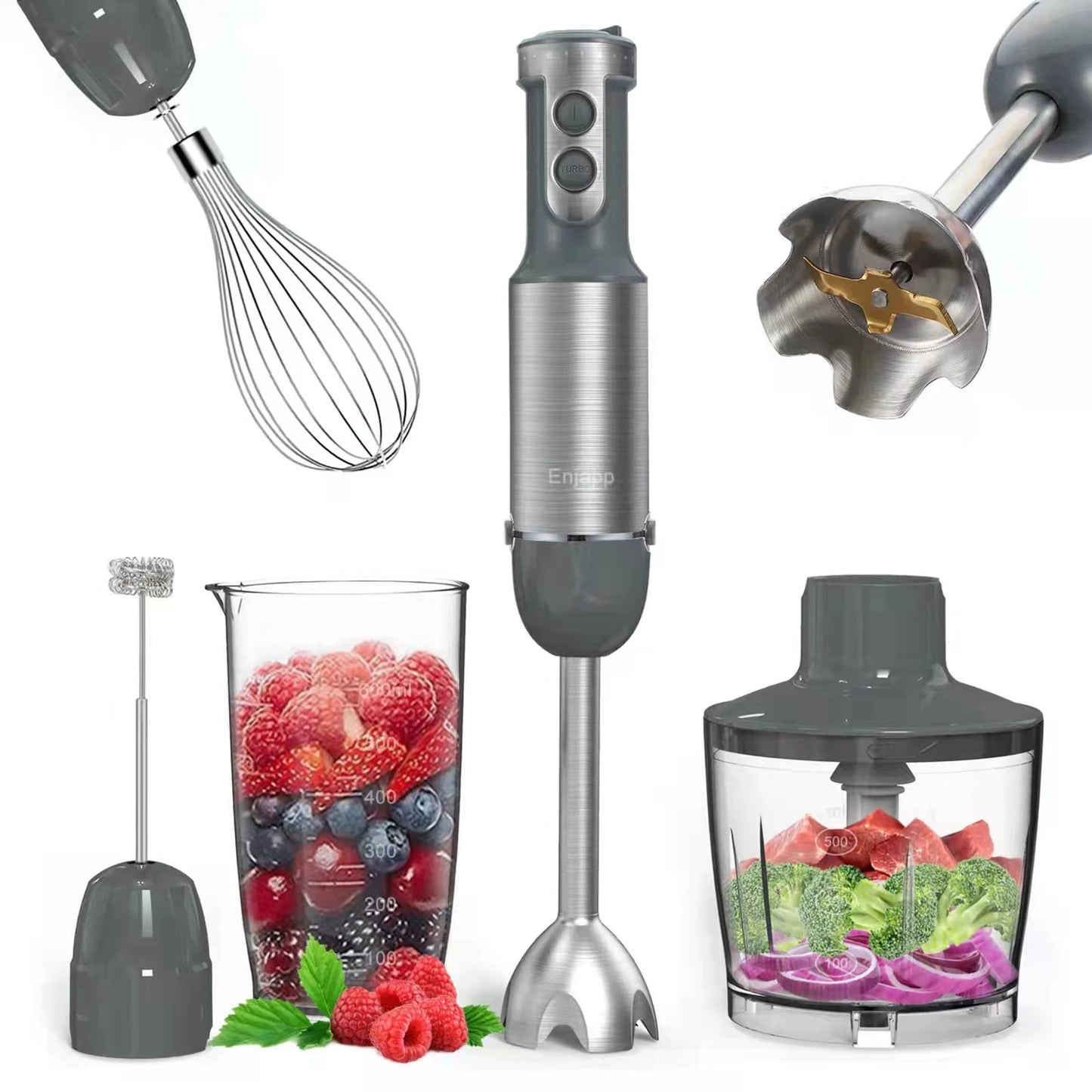 5-in-1 Electric Handheld Mixer Blender Milk Frother