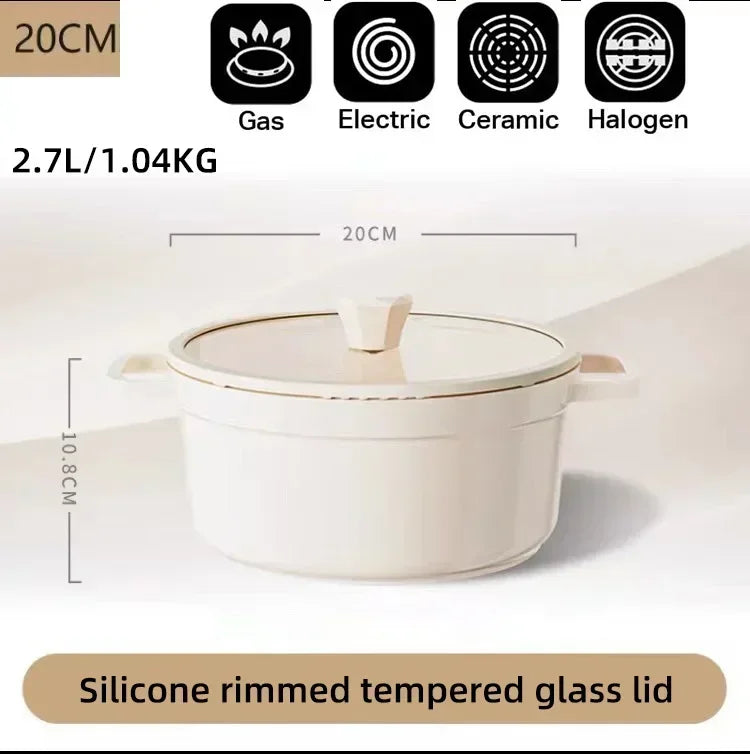 Ceramic Enamel Stock Pot With Lid Non-stick Saucepan Casserole Nonstick Toxin Free Gather Energy Heat Preservation Gas Induction