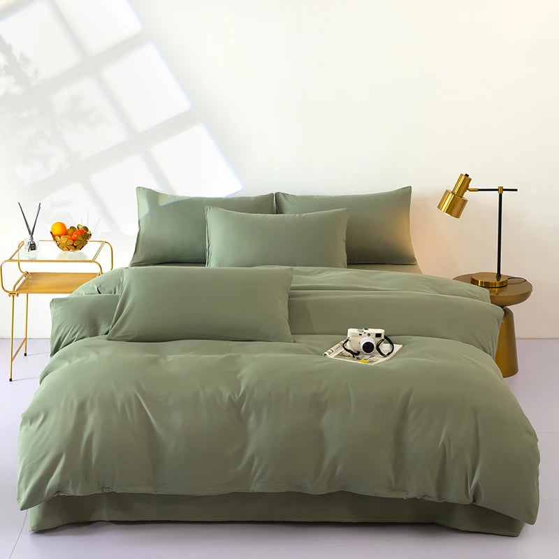 Bedding Solid Color Bed Sheet Set Brushed