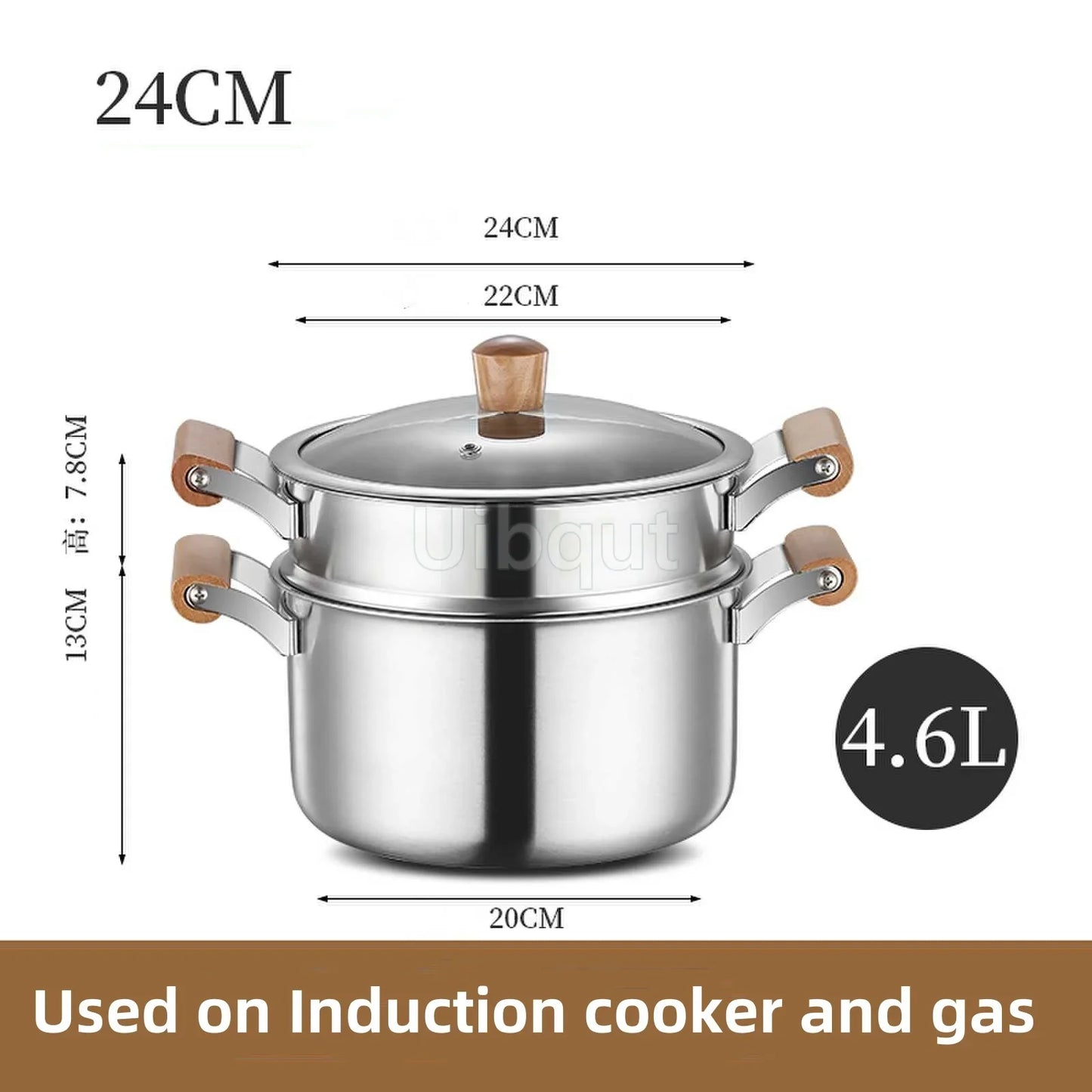 Stainless Steel pot Double Bottom Soup Pot Nonmagnetic Cooking Multi purpose Cookware Non stick Pan Gas cooker used pot hot pot