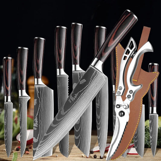 Kitchen Knives Slicing Utility Bread Knife Stainless Steel Meat Cleaver Butcher Slaughtering Chef Knife