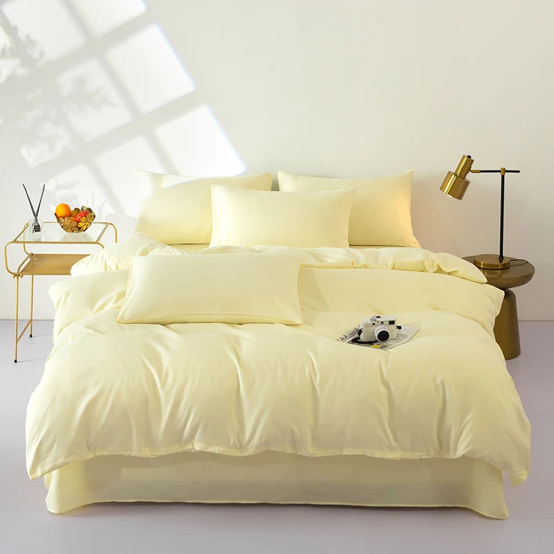 Bedding Solid Color Bed Sheet Set Brushed