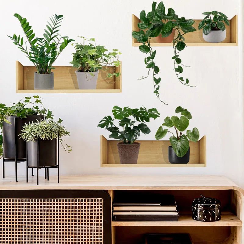 Decorative Wall Stickers for Living Room Green Plant P