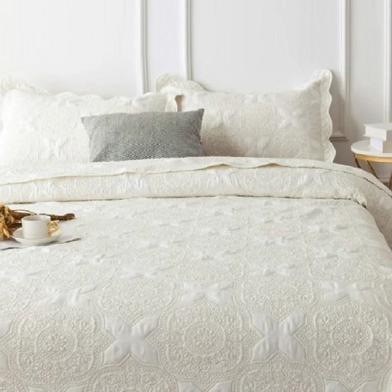 Cotton Quilted Bedspread Cubrecam Bed Cover Colcha