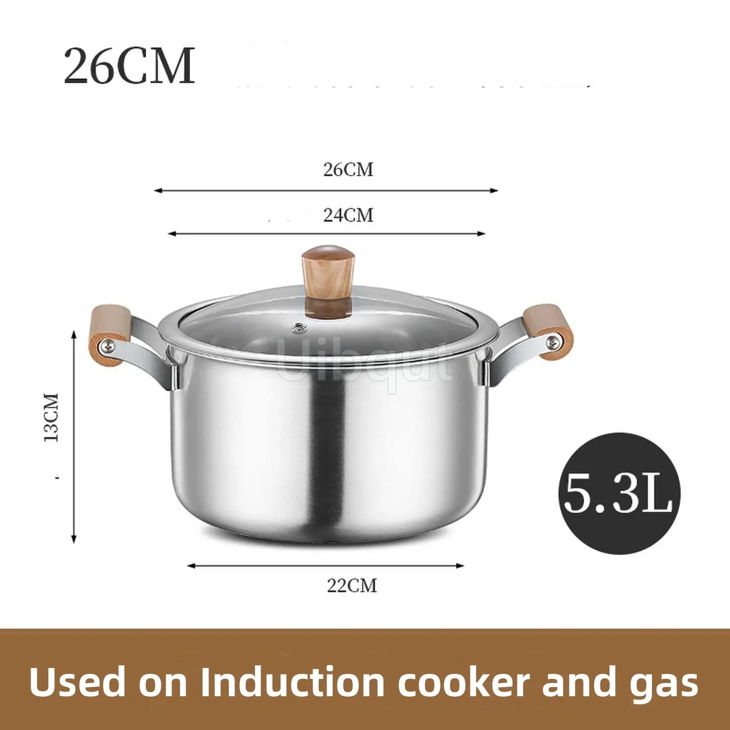 Stainless Steel pot Double Bottom Soup Pot Nonmagnetic Cooking Multi purpose Cookware Non stick Pan Gas cooker used pot hot pot