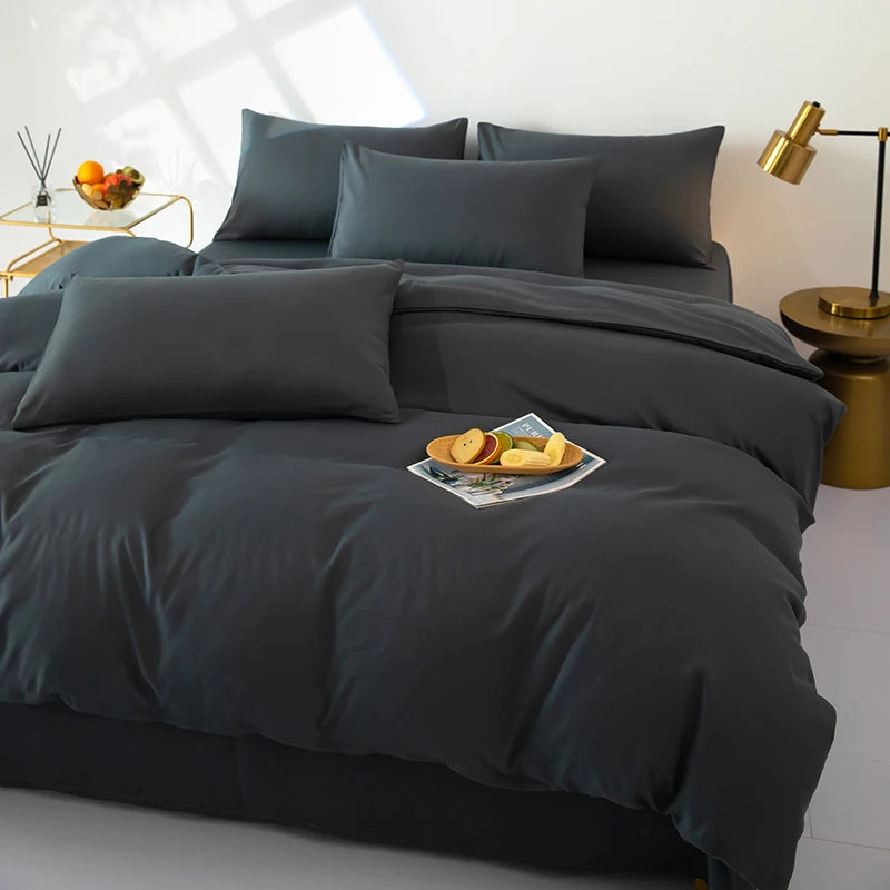Bedding Solid Color Bed Sheet Set Brushed
