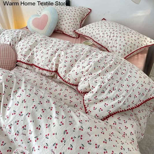 4pcs Bedding Set Cotton Sheet Queen