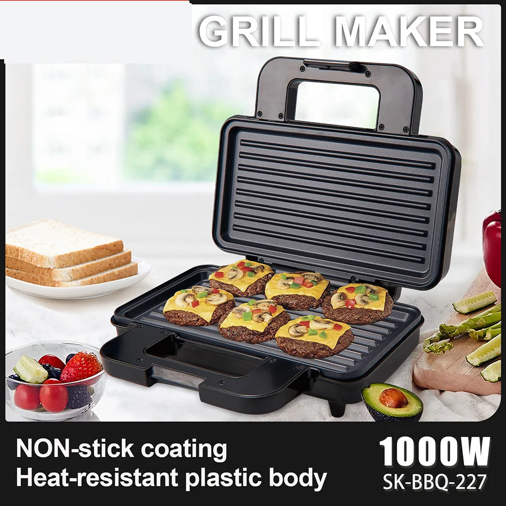 Electric Sandwich Maker Double-sided Heating Bread Grill Baking