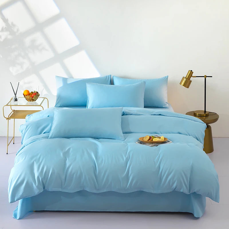 Bedding Solid Color Bed Sheet Set Brushed