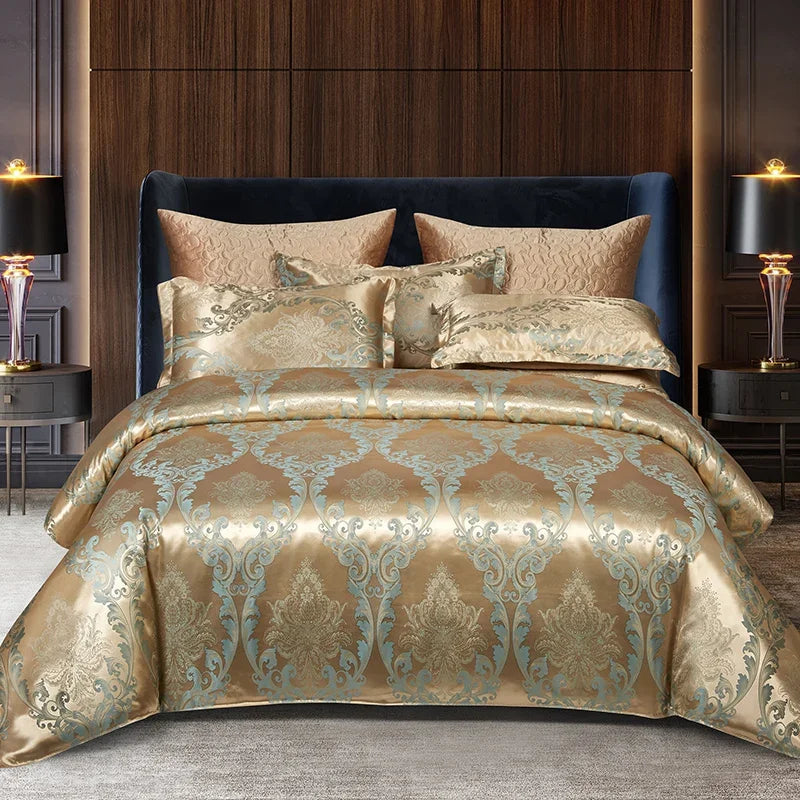 Bedding Set Luxury European Queen American Satin Double Duvet Cover Set