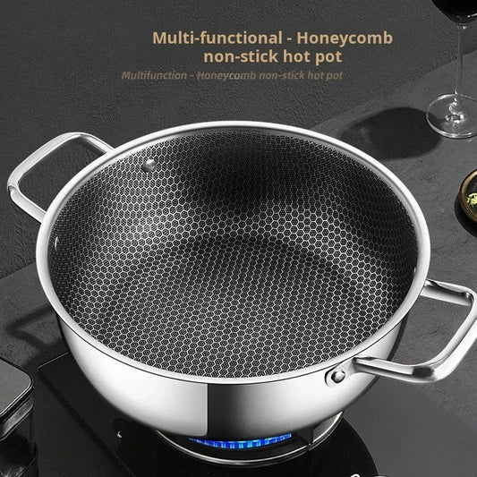 28CM Stainless Steel Soup Pot Honeycomb Non-stick
