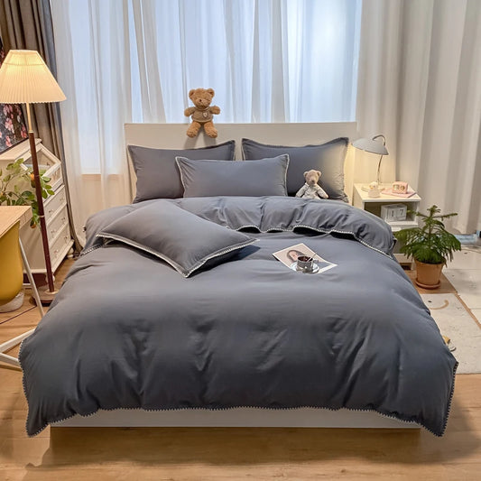 Super Soft Washed Cotton Bed Four Piece Set, Four Season Fresh Down Duvet Cover, Three Piece Set, Is a Great Seasonal Gift