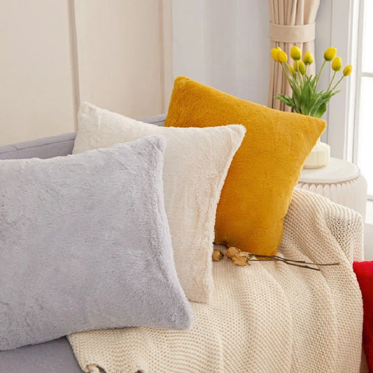45x45cm Ultra Soft Throw Pillowcase Faux Rabbit