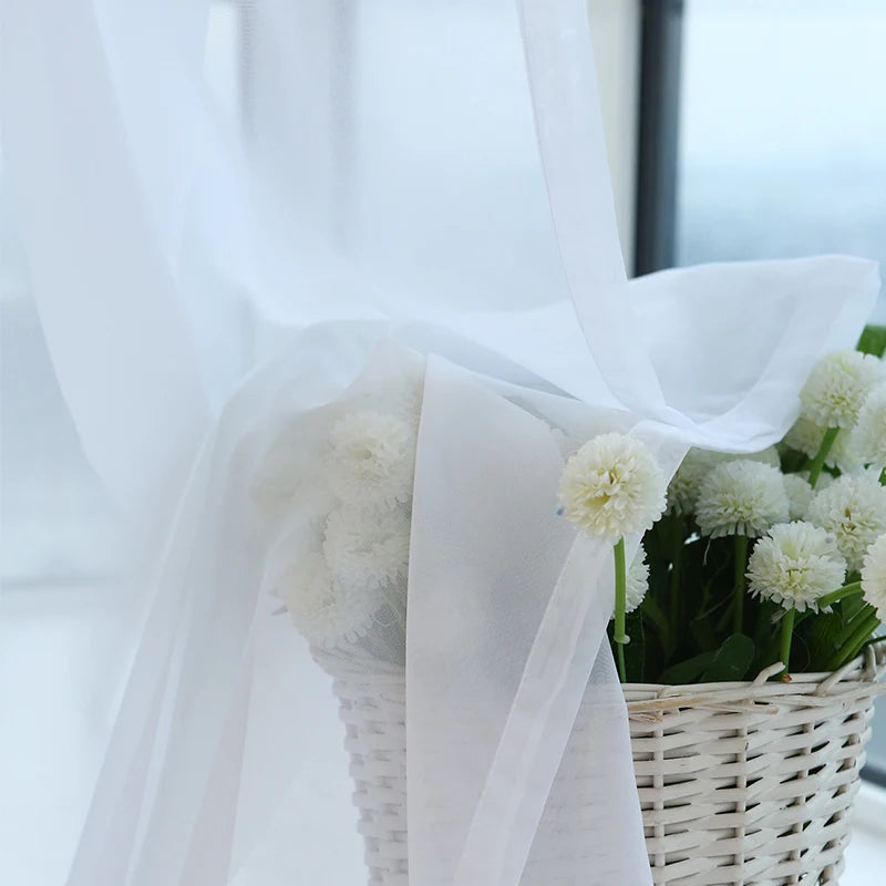 Europe Solid White Curtain Window Sheer