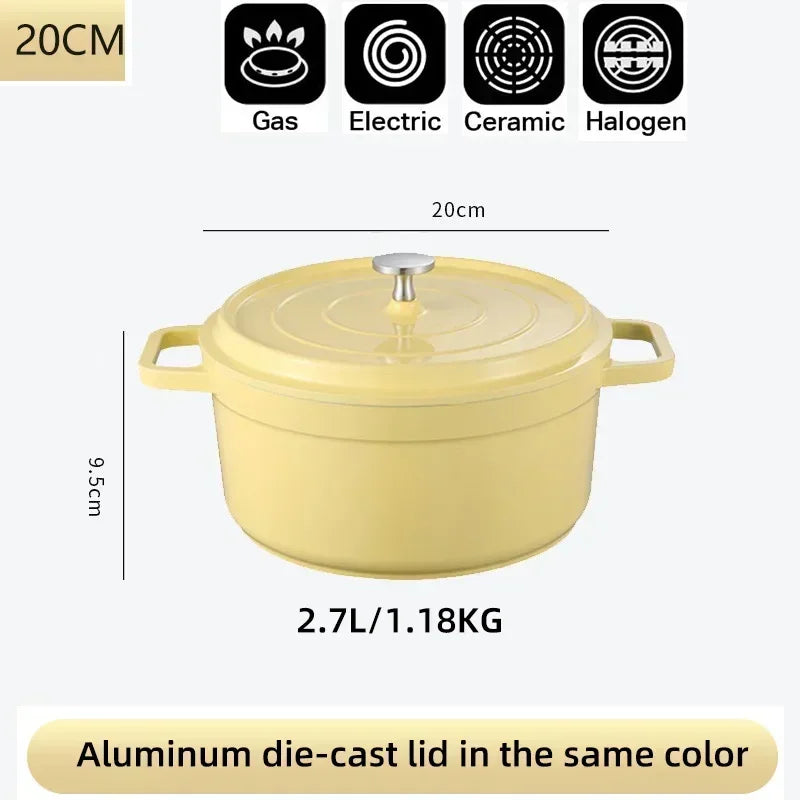 Ceramic Enamel Stock Pot With Lid Non-stick Saucepan Casserole Nonstick Toxin Free Gather Energy Heat Preservation Gas Induction