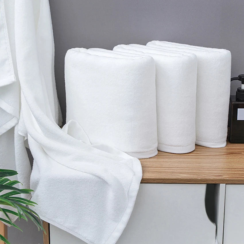 White Large Bath Towel Thick Cotton