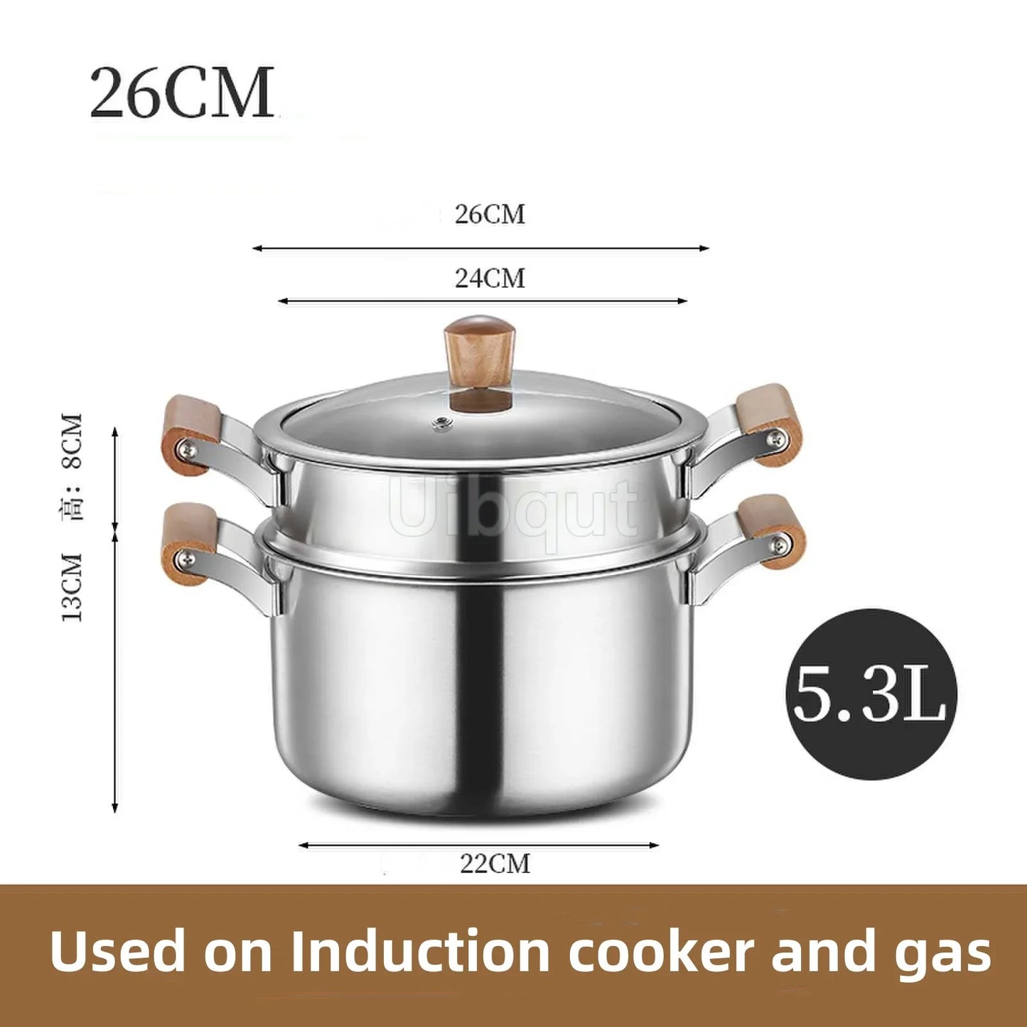 Stainless Steel pot Double Bottom Soup Pot Nonmagnetic Cooking Multi purpose Cookware Non stick Pan Gas cooker used pot hot pot