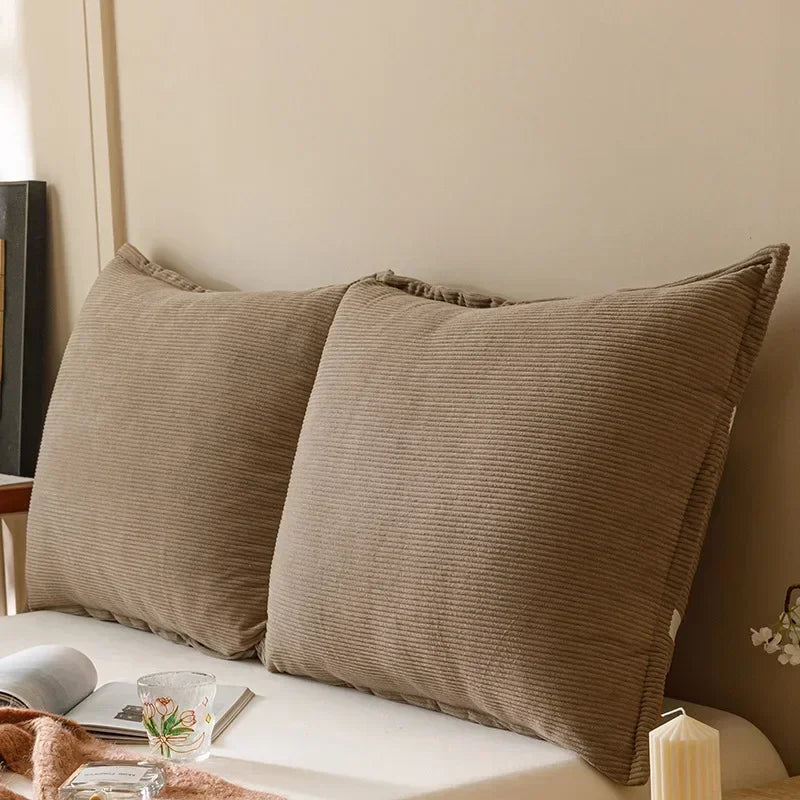 New retro corduroy removable and washable bedside soft bag cushion tatami large backrest solid color long pillow can be bundled