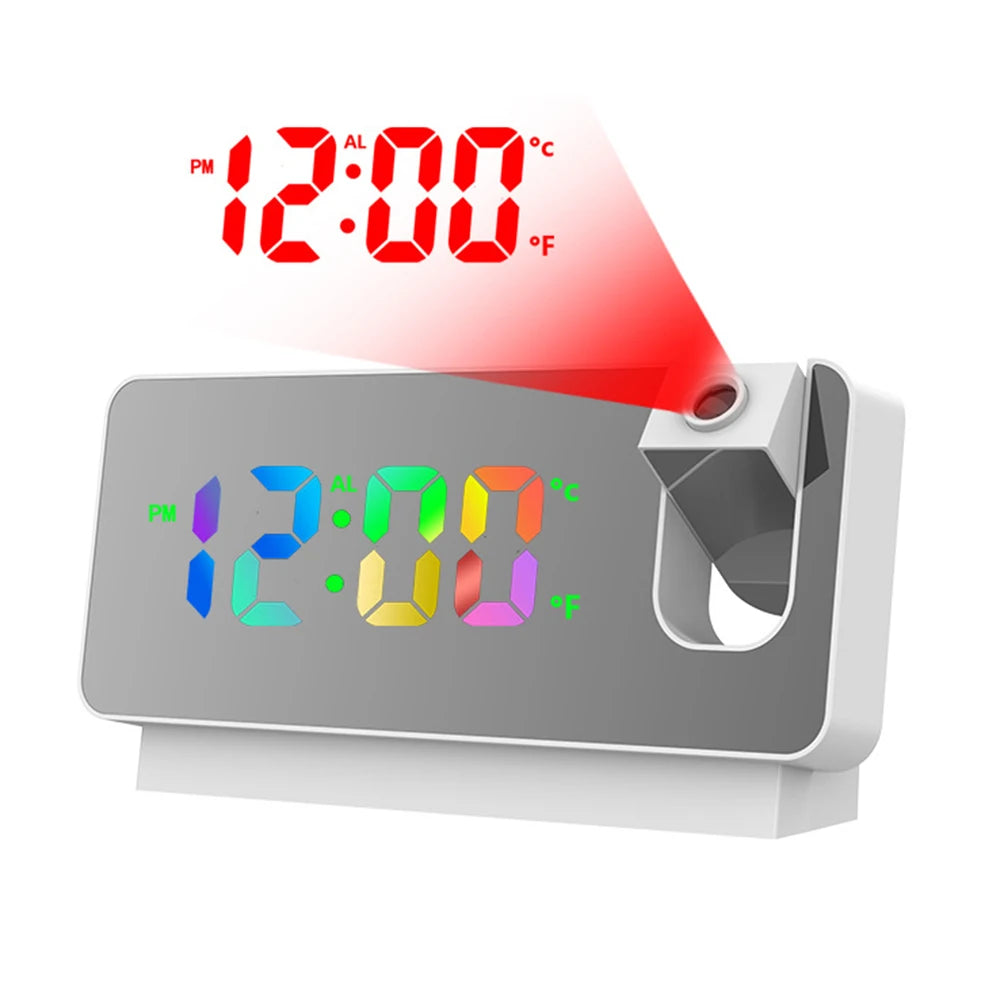 180° Rotation LED Digital Projection Alarm Clock USB Electronic Ceiling Projector Alarm Clock