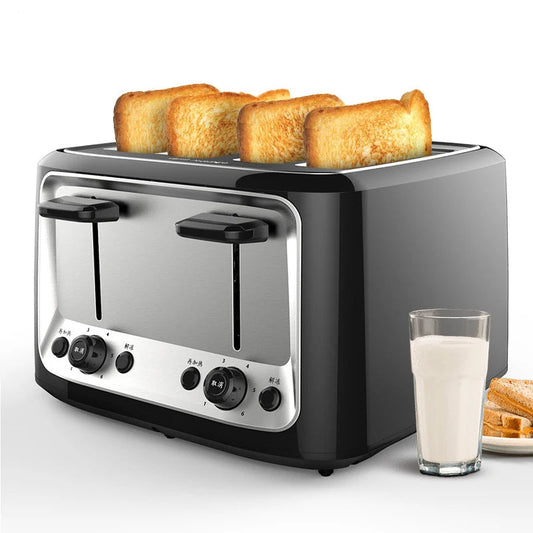 Household Electric Toaster Baking Bread Sandwich Maker Grill Stainless Steel Toast Oven Heater 4 Slices Slot
