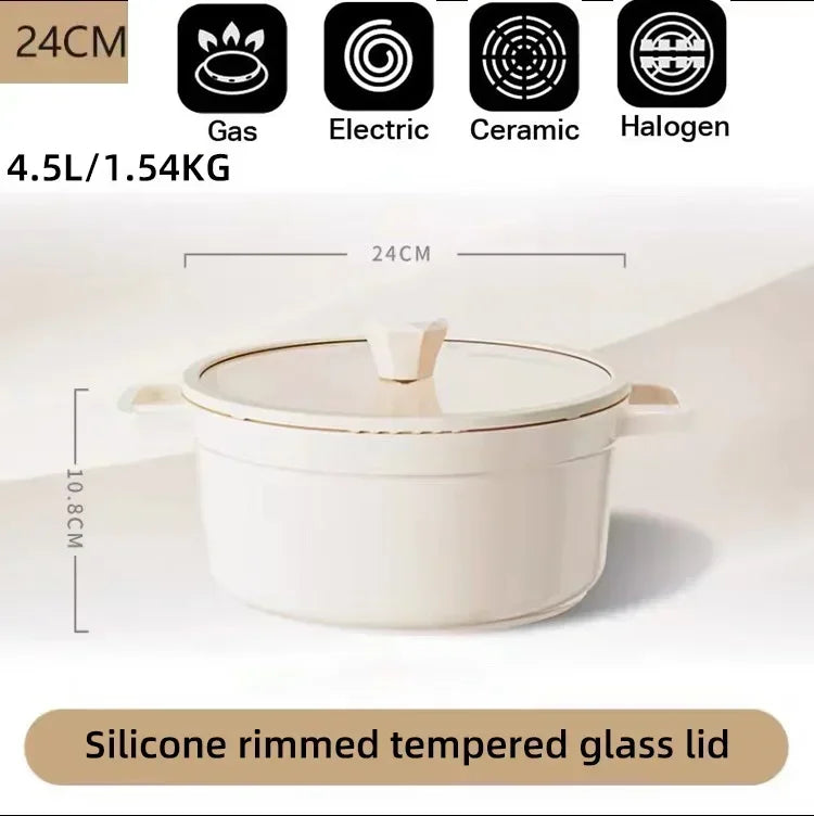 Ceramic Enamel Stock Pot With Lid Non-stick Saucepan Casserole Nonstick Toxin Free Gather Energy Heat Preservation Gas Induction