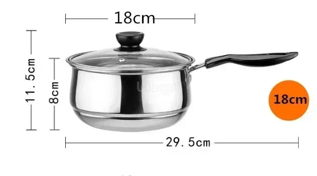 Stainless Steel pot Double Bottom Soup Pot Nonmagnetic Cooking Multi purpose Cookware Non stick Pan Gas cooker used pot hot pot
