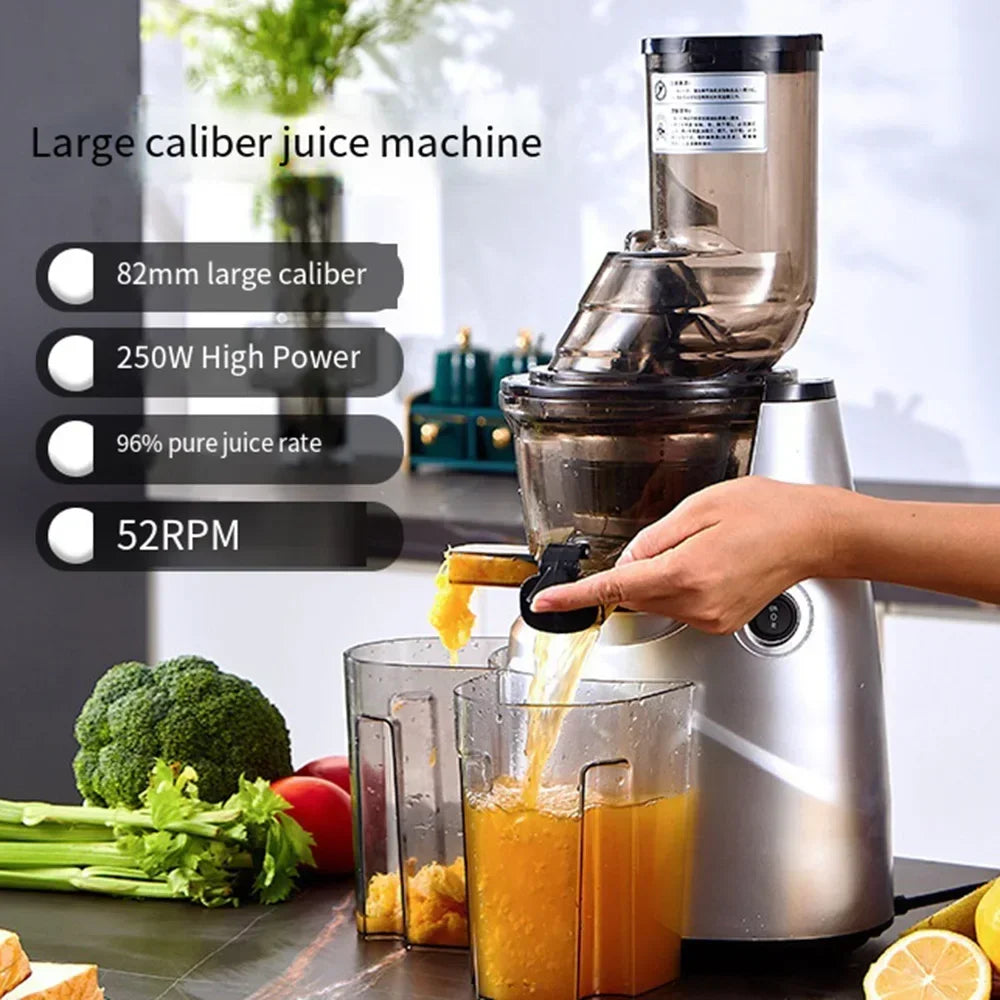 Cold Press Juicer with 82mm Large Feed Chute Fit Whole Vegetable And Fruit, Masticating Juicer