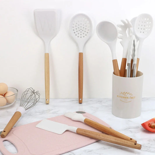 White Silicone Utensils Set