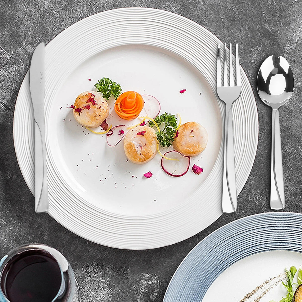 24Pcs Western Stainless Tableware Set