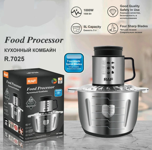 Electric Meat Grinder 1000W Multifunctional Food Processor, Stainless Steel Suitable for Baby Food, Fruits, Nuts, Vegetables